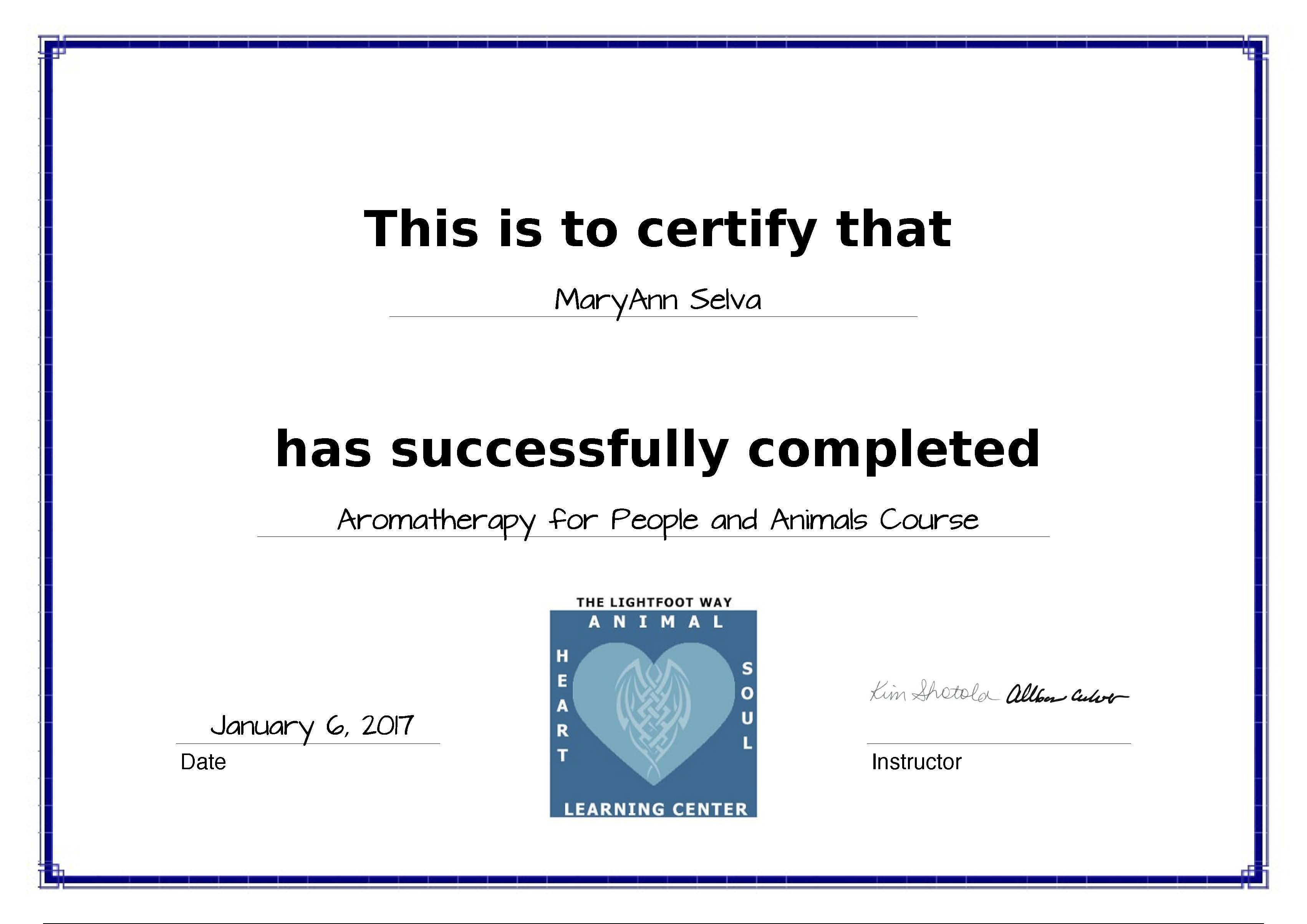 Aromatherapy Certification